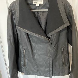 Target Ava & Viv Size 1X Vegan Leather Moto Motorcycle Jacket - Like New - Black